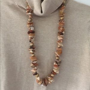 Vintage polished stone statement necklace